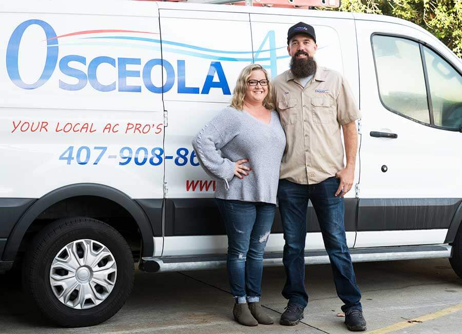 Hvac Repair Husband Wife By Van (1)